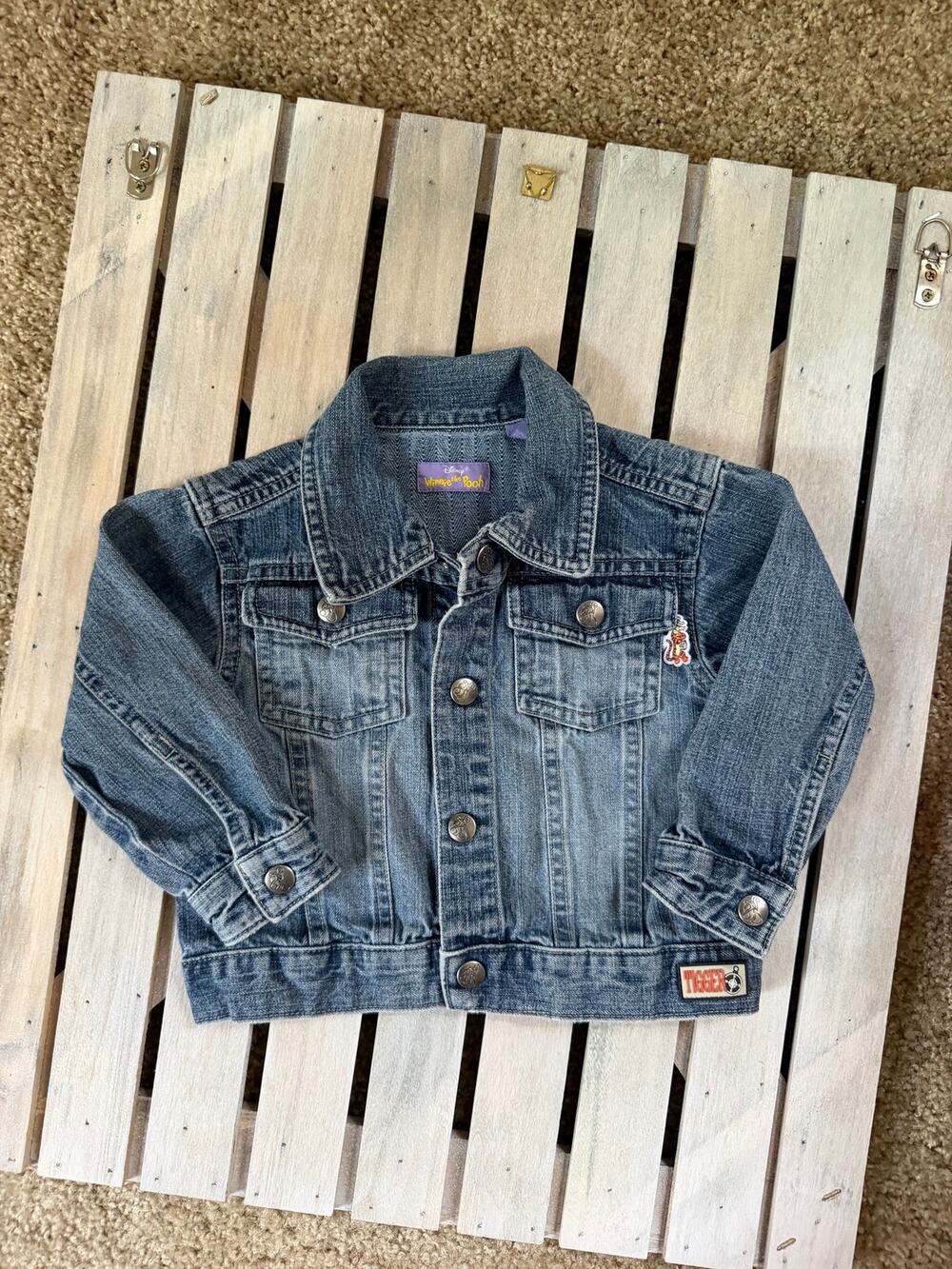 Vintage Disney Winnie The Pooh Kids Baby Tigger Jean Jacket